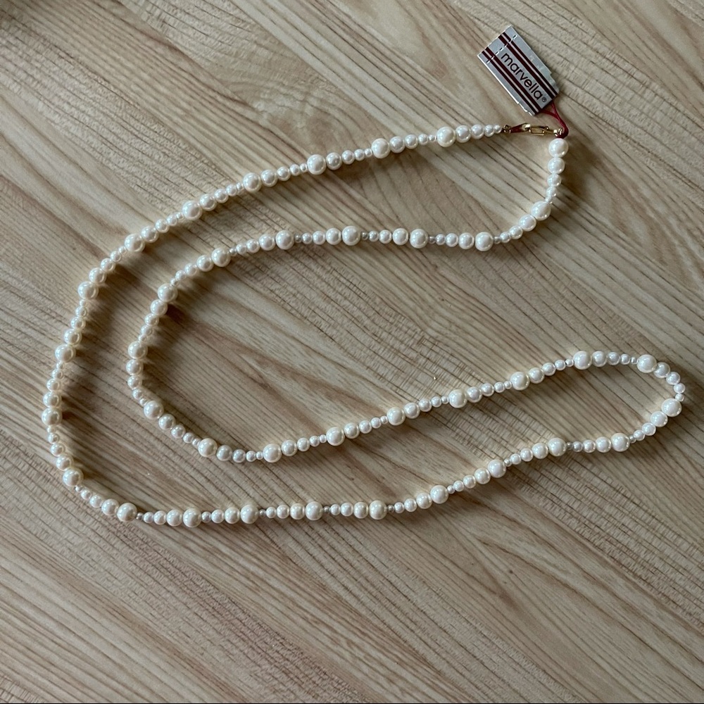 Vtg Marvella Faux Pearl Necklace